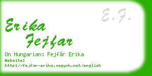 erika fejfar business card